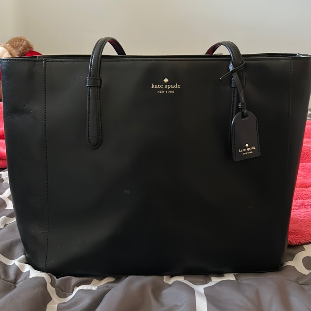 black leather bag